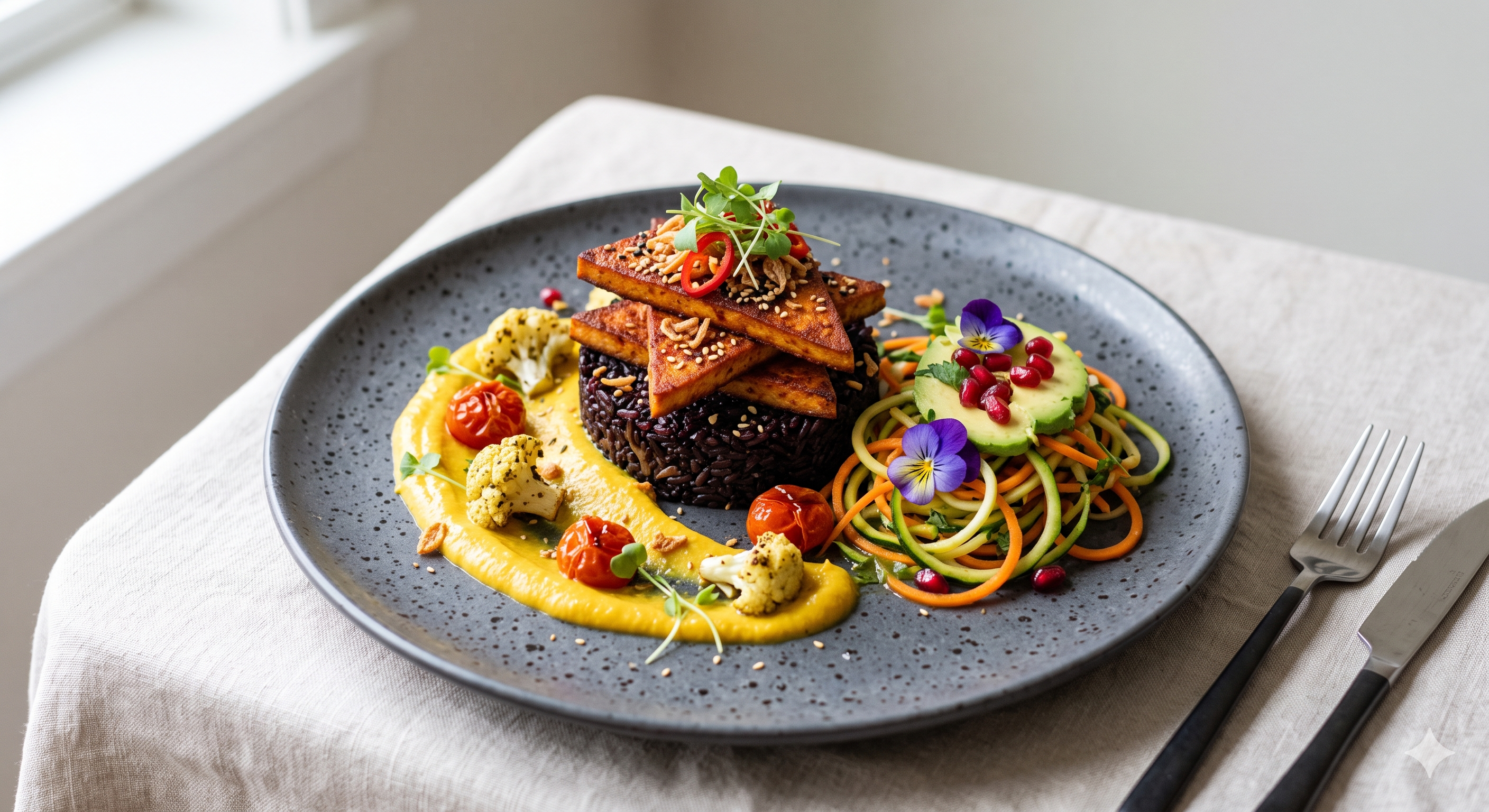 Plated fusion dish from a FoodCraft event